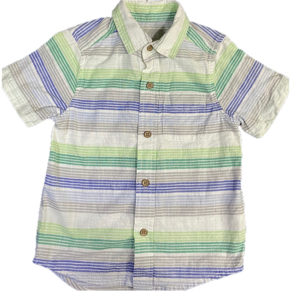 The Children's Place- Boys Striped Chambray Button Down Shirt